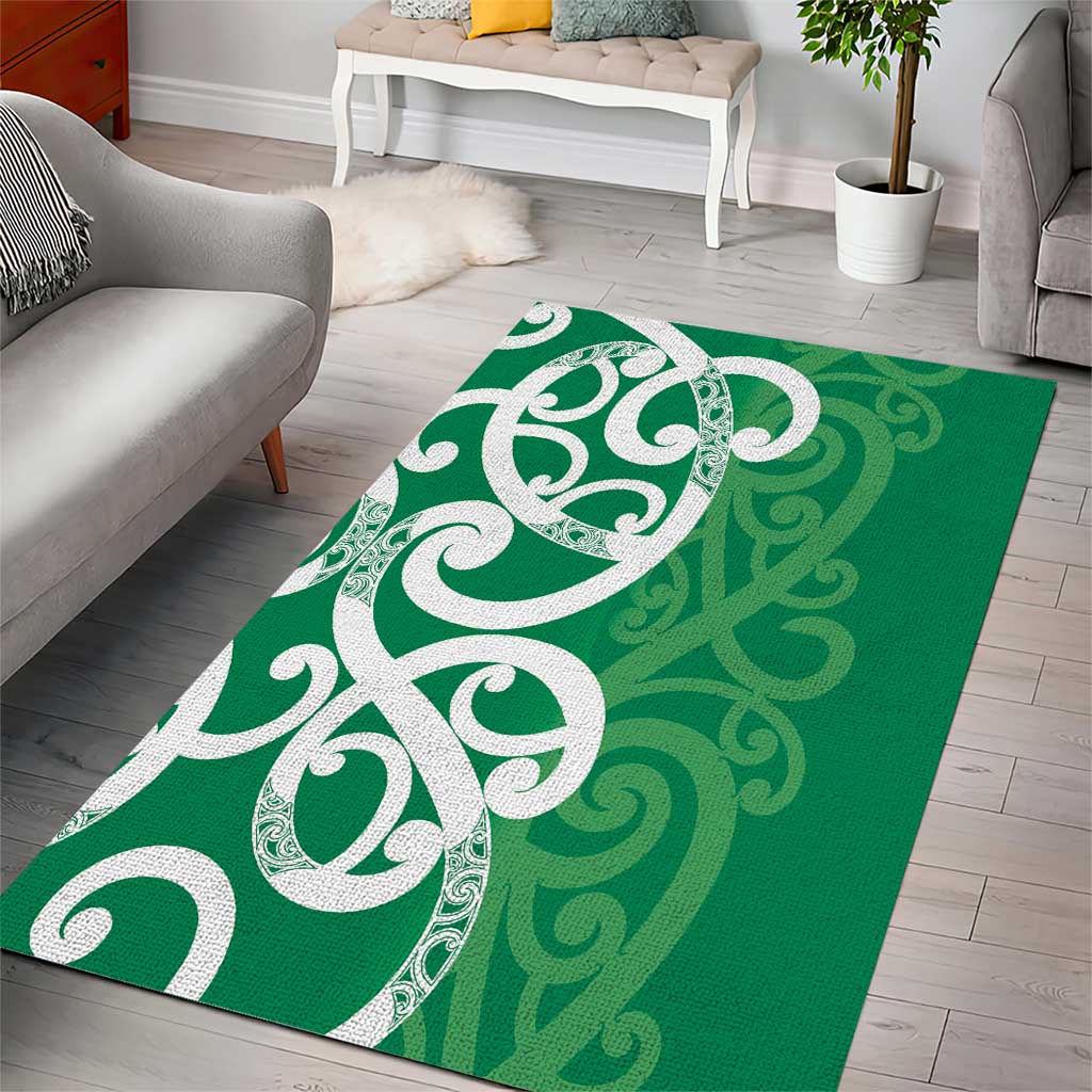 Pounamu Green Maori Area Rug Koru Kowhaiwhai - Aussie Hoodie