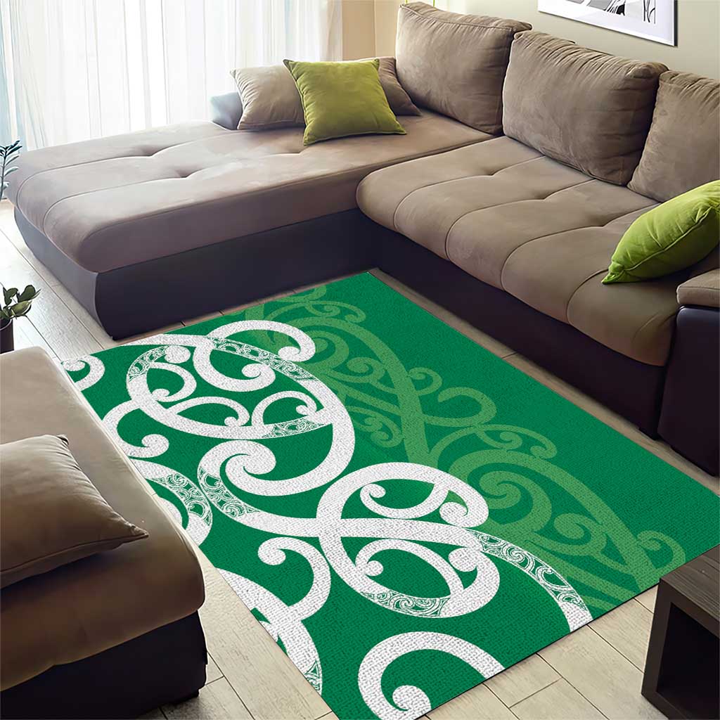 Pounamu Green Maori Area Rug Koru Kowhaiwhai - Aussie Hoodie