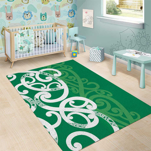 Pounamu Green Maori Area Rug Koru Kowhaiwhai - Aussie Hoodie