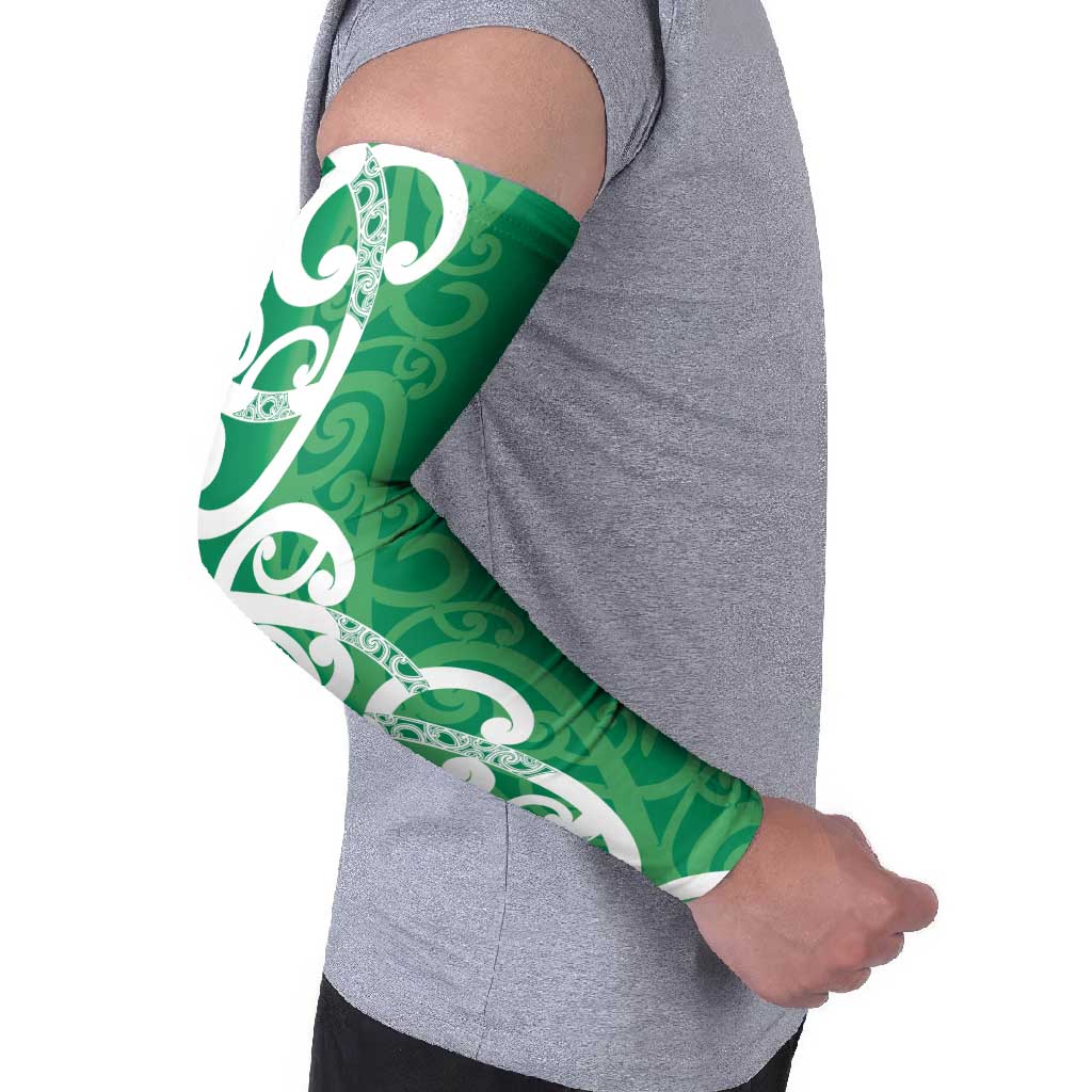 Pounamu Green Maori Arm Sleeves Koru Kowhaiwhai - Aussie Hoodie
