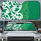 Pounamu Green Maori Auto Sun Shade Koru Kowhaiwhai - Aussie Hoodie