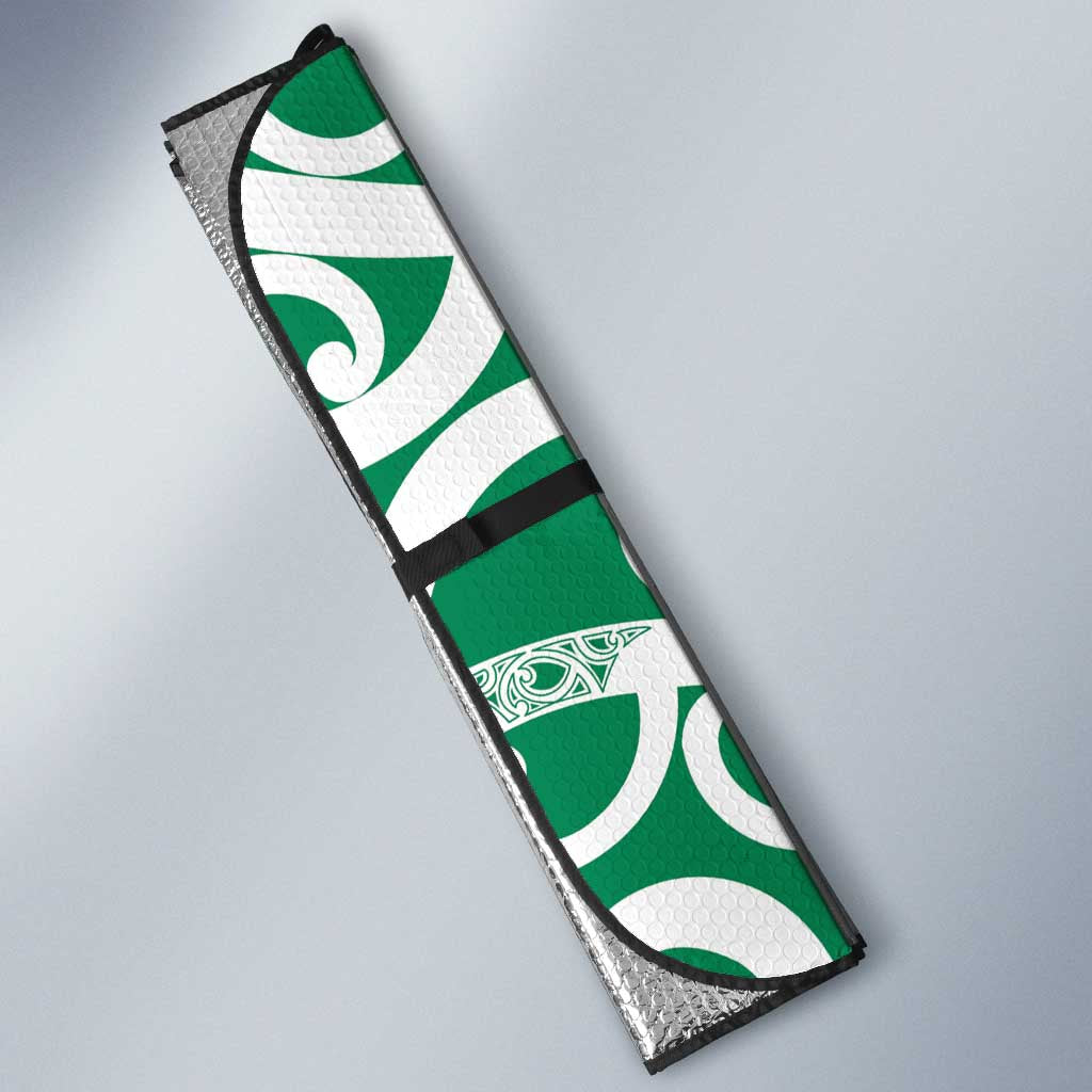 Pounamu Green Maori Auto Sun Shade Koru Kowhaiwhai - Aussie Hoodie