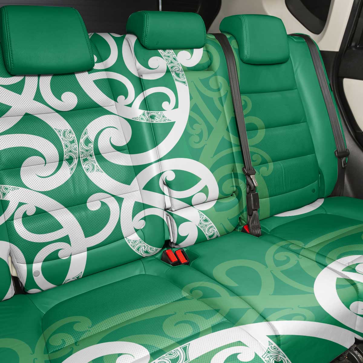 Pounamu Green Maori Back Car Seat Cover Koru Kowhaiwhai - Aussie Hoodie
