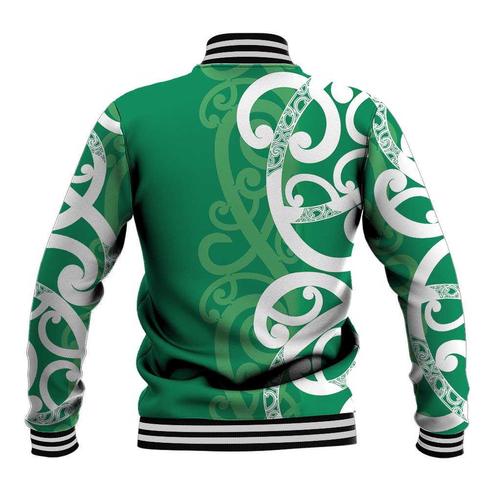 Pounamu Green Maori Baseball Jacket Koru Kowhaiwhai - Aussie Hoodie