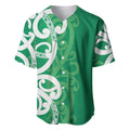 Pounamu Green Maori Baseball Jersey Koru Kowhaiwhai - Aussie Hoodie