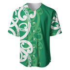 Pounamu Green Maori Baseball Jersey Koru Kowhaiwhai - Aussie Hoodie