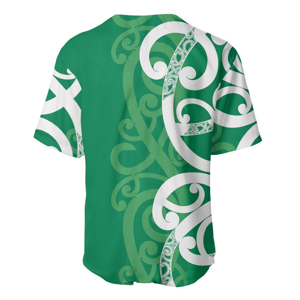 Pounamu Green Maori Baseball Jersey Koru Kowhaiwhai - Aussie Hoodie