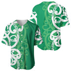 Pounamu Green Maori Baseball Jersey Koru Kowhaiwhai - Aussie Hoodie