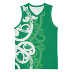 Pounamu Green Maori Basketball Jersey Koru Kowhaiwhai - Aussie Hoodie