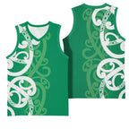 Pounamu Green Maori Basketball Jersey Koru Kowhaiwhai - Aussie Hoodie