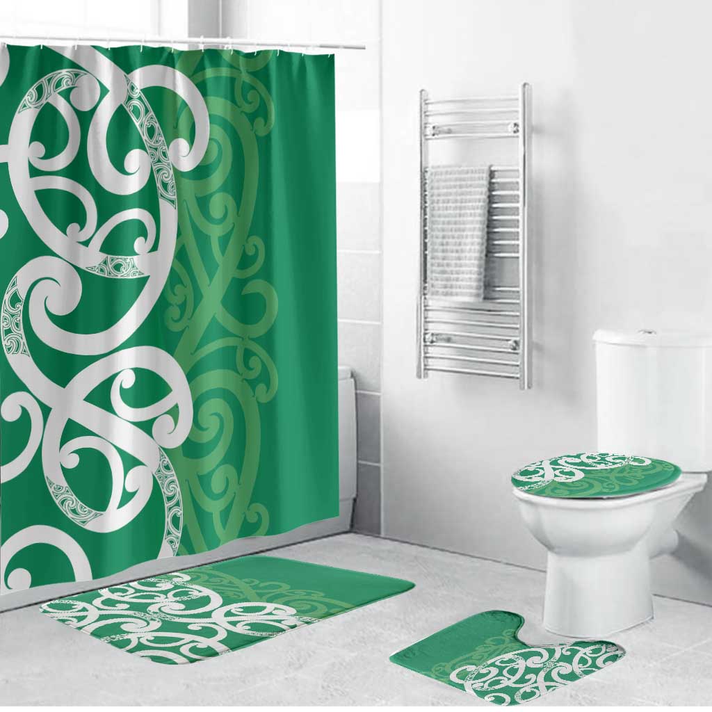 Pounamu Green Maori Bathroom Set Koru Kowhaiwhai - Aussie Hoodie