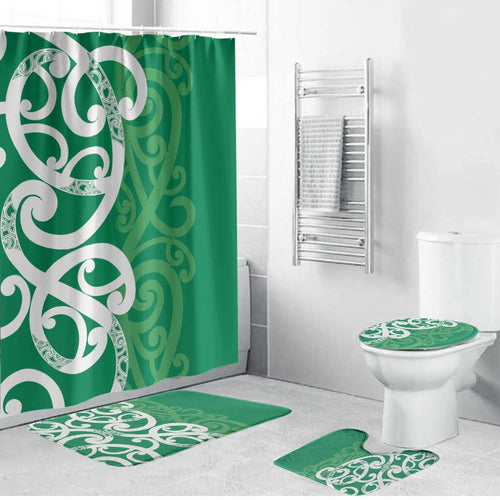 Pounamu Green Maori Bathroom Set Koru Kowhaiwhai - Aussie Hoodie