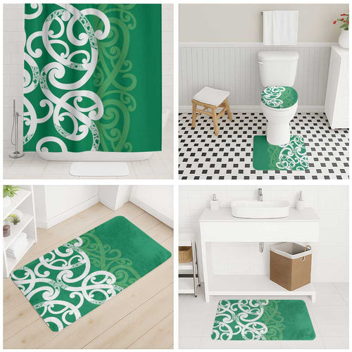 Pounamu Green Maori Bathroom Set Koru Kowhaiwhai - Aussie Hoodie