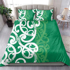 Pounamu Green Maori Bedding Set Koru Kowhaiwhai - Aussie Hoodie