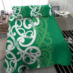 Pounamu Green Maori Bedding Set Koru Kowhaiwhai - Aussie Hoodie