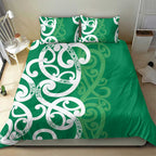 Pounamu Green Maori Bedding Set Koru Kowhaiwhai - Aussie Hoodie