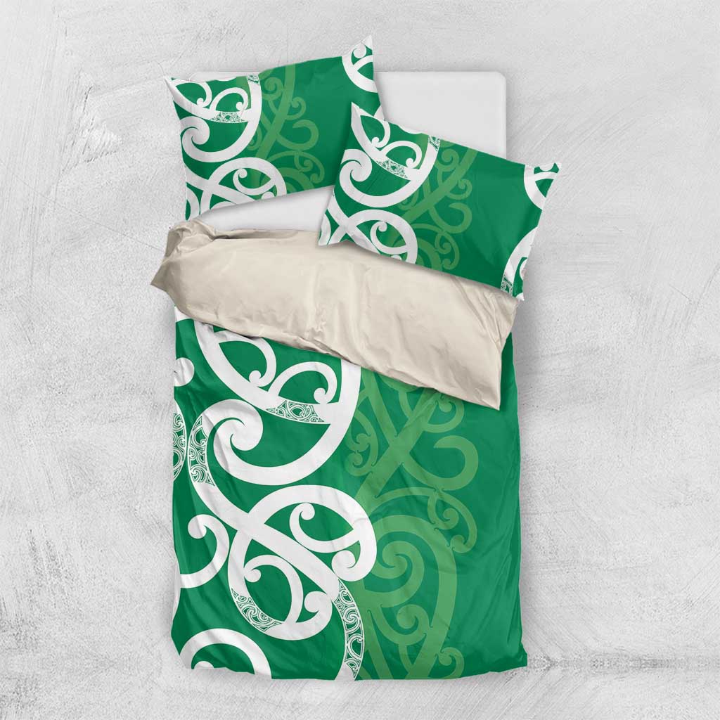Pounamu Green Maori Bedding Set Koru Kowhaiwhai - Aussie Hoodie