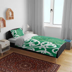 Pounamu Green Maori Bedding Set Koru Kowhaiwhai - Aussie Hoodie