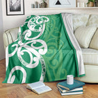 Pounamu Green Maori Blanket Koru Kowhaiwhai - Aussie Hoodie