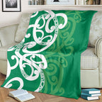 Pounamu Green Maori Blanket Koru Kowhaiwhai - Aussie Hoodie