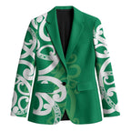 Pounamu Green Maori Blazer Koru Kowhaiwhai - Aussie Hoodie