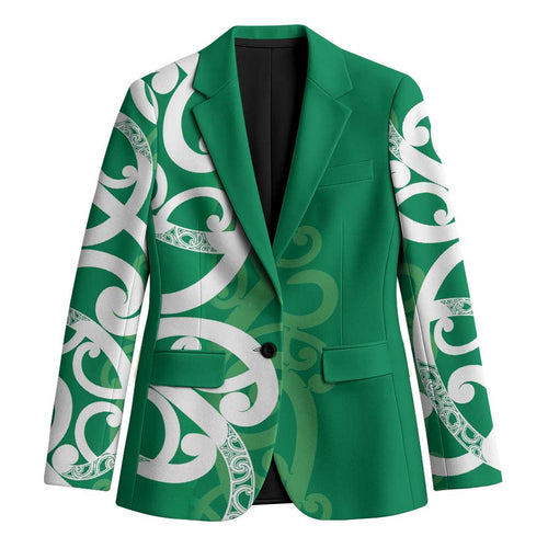 Pounamu Green Maori Blazer Koru Kowhaiwhai - Aussie Hoodie