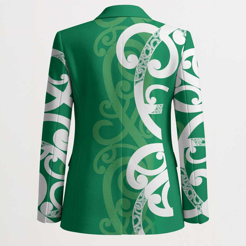 Pounamu Green Maori Blazer Koru Kowhaiwhai - Aussie Hoodie