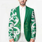 Pounamu Green Maori Blazer Koru Kowhaiwhai - Aussie Hoodie