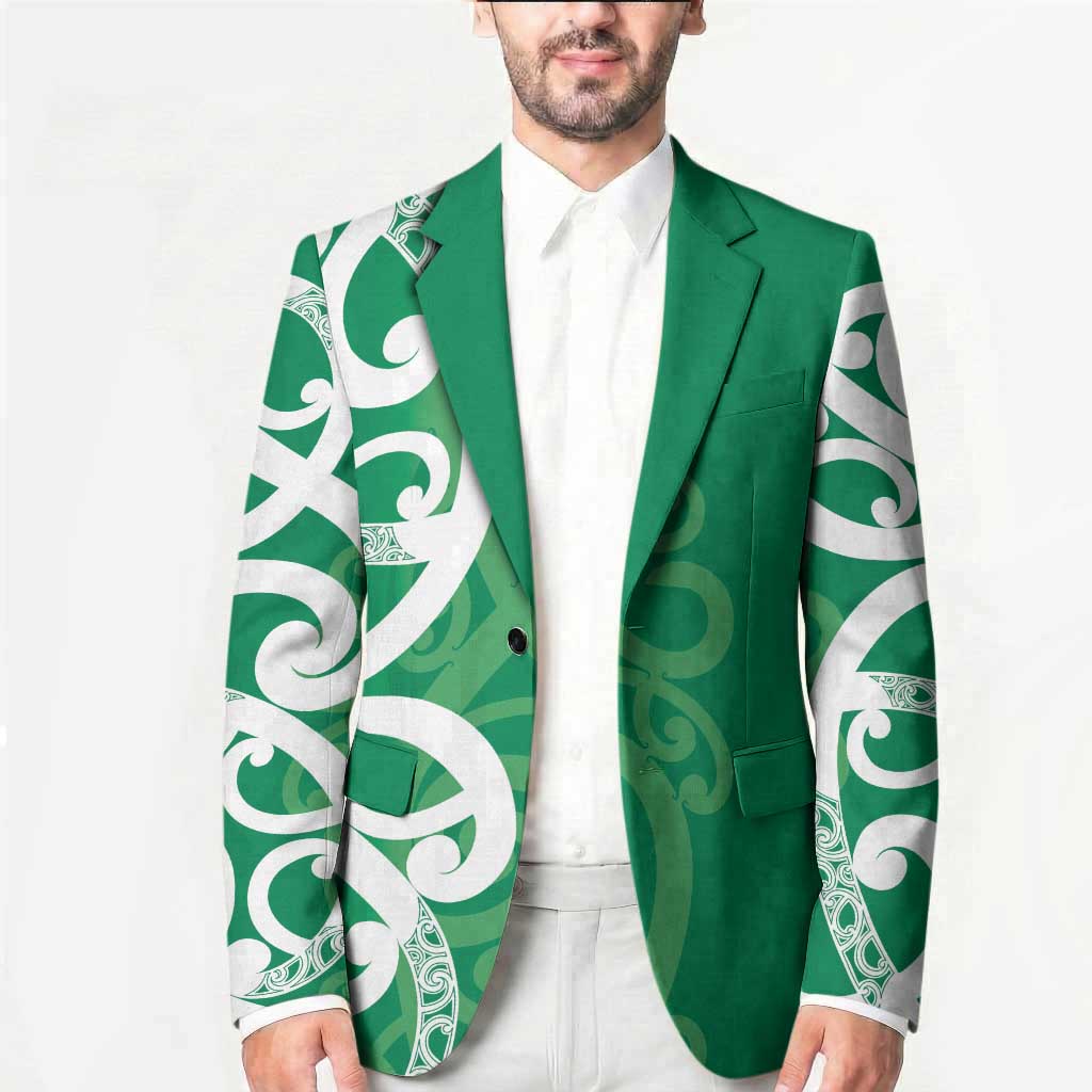 Pounamu Green Maori Blazer Koru Kowhaiwhai - Aussie Hoodie