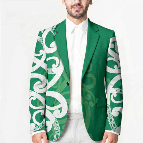 Pounamu Green Maori Blazer Koru Kowhaiwhai - Aussie Hoodie