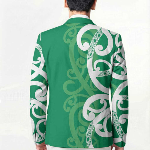 Pounamu Green Maori Blazer Koru Kowhaiwhai - Aussie Hoodie