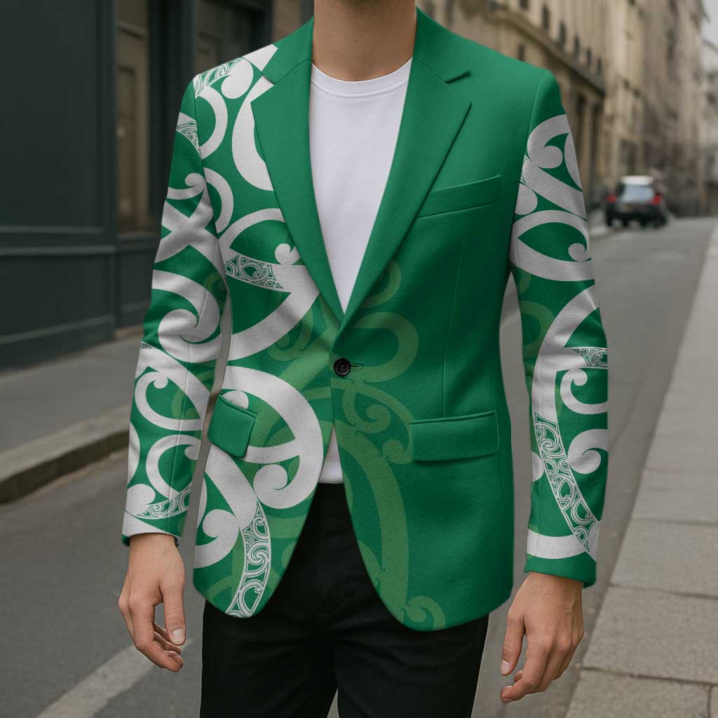 Pounamu Green Maori Blazer Koru Kowhaiwhai - Aussie Hoodie