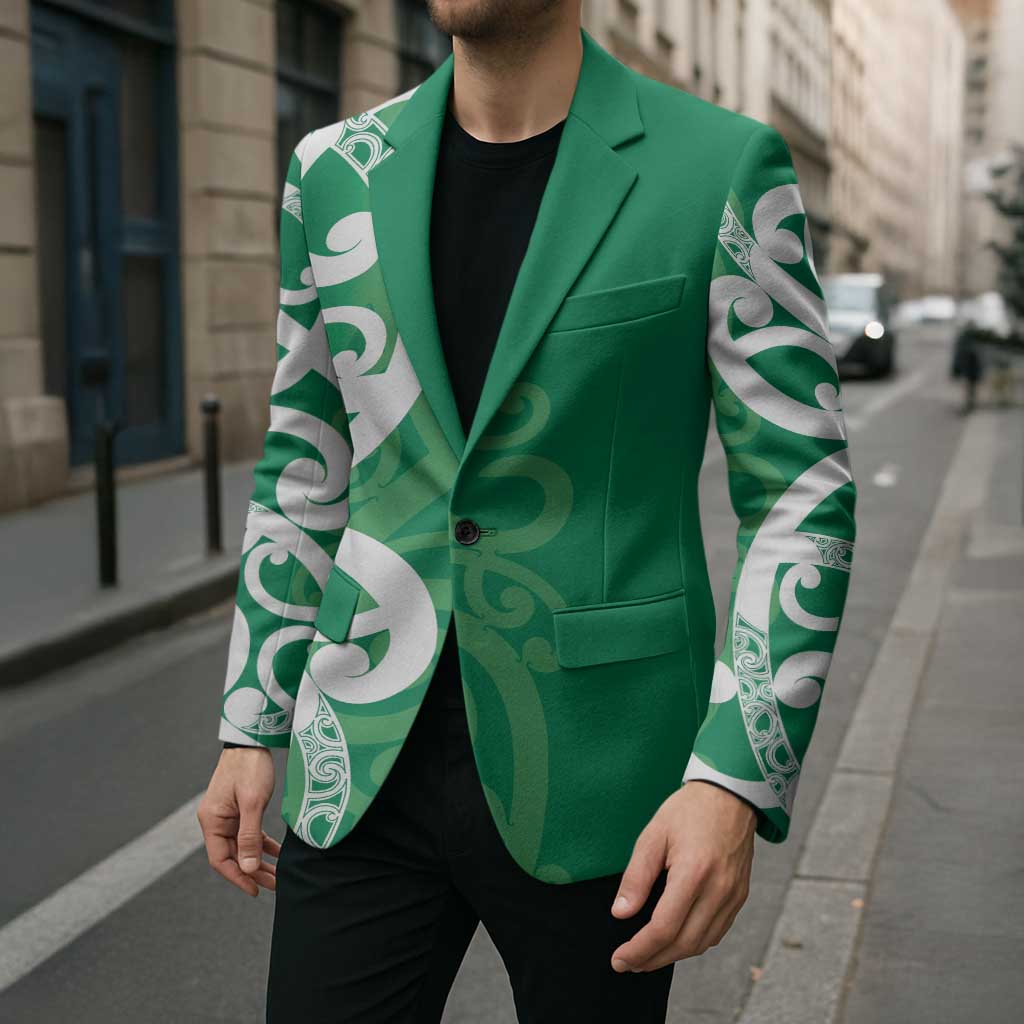 Pounamu Green Maori Blazer Koru Kowhaiwhai - Aussie Hoodie