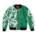 Pounamu Green Maori Bomber Jacket Koru Kowhaiwhai - Aussie Hoodie