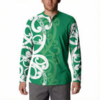Pounamu Green Maori Button Sweatshirt Koru Kowhaiwhai - Aussie Hoodie