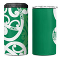 Pounamu Green Maori 4 in 1 Can Cooler Tumbler Koru Kowhaiwhai - Aussie Hoodie