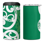Pounamu Green Maori 4 in 1 Can Cooler Tumbler Koru Kowhaiwhai - Aussie Hoodie