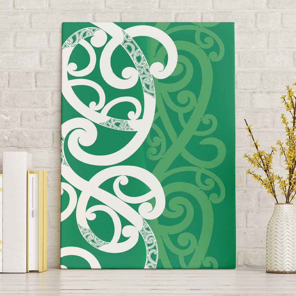 Pounamu Green Maori Canvas Wall Art Koru Kowhaiwhai - Aussie Hoodie
