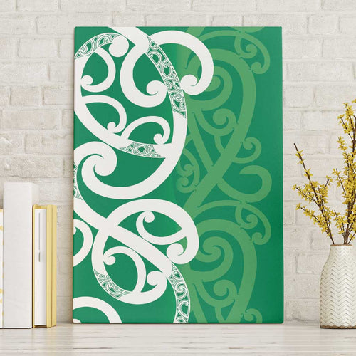 Pounamu Green Maori Canvas Wall Art Koru Kowhaiwhai - Aussie Hoodie
