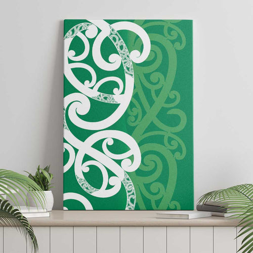 Pounamu Green Maori Canvas Wall Art Koru Kowhaiwhai - Aussie Hoodie