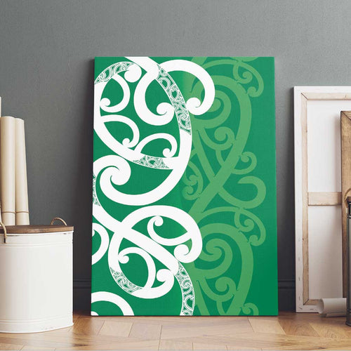 Pounamu Green Maori Canvas Wall Art Koru Kowhaiwhai - Aussie Hoodie