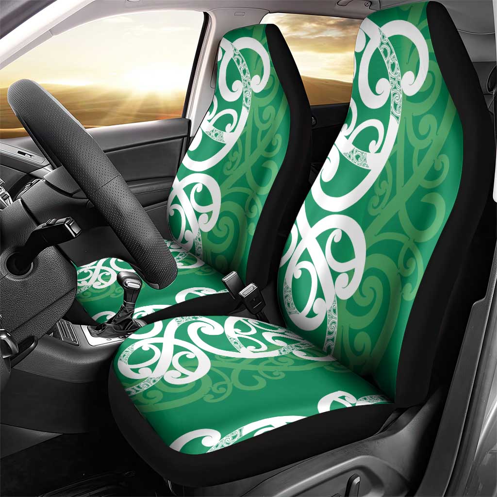 Pounamu Green Maori Car Seat Cover Koru Kowhaiwhai - Aussie Hoodie