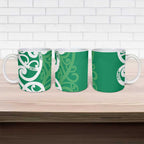 Pounamu Green Maori Ceramic Mug Koru Kowhaiwhai - Aussie Hoodie