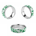 Pounamu Green Maori Classic Ring Koru Kowhaiwhai