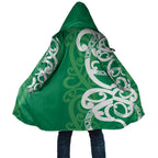 Pounamu Green Maori Cloak Koru Kowhaiwhai - Aussie Hoodie