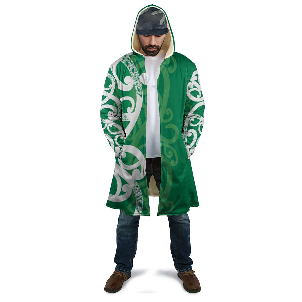 Pounamu Green Maori Cloak Koru Kowhaiwhai - Aussie Hoodie