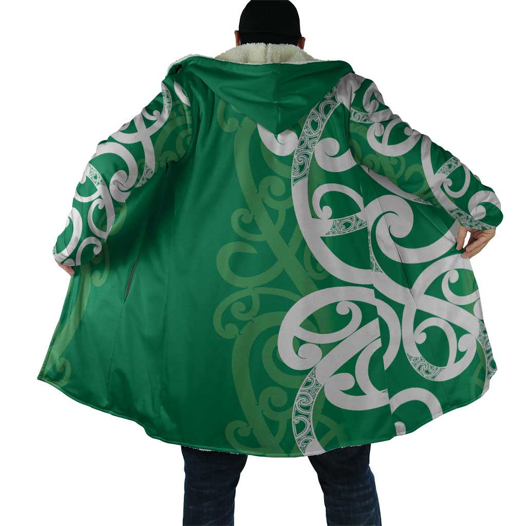 Pounamu Green Maori Cloak Koru Kowhaiwhai - Aussie Hoodie