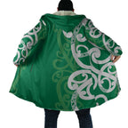 Pounamu Green Maori Cloak Koru Kowhaiwhai - Aussie Hoodie