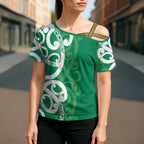 Pounamu Green Maori Cross Shoulder Shirt Koru Kowhaiwhai - Aussie Hoodie