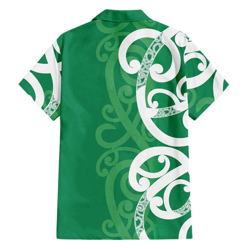 Pounamu Green Maori Family Matching Off Shoulder Maxi Dress and Hawaiian Shirt Koru Kowhaiwhai - Aussie Hoodie